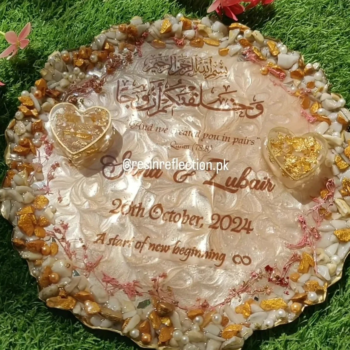 Engagement tray with light golden theme