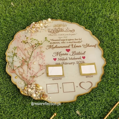 Signature/Thumb Elegant Resin Floral Frame