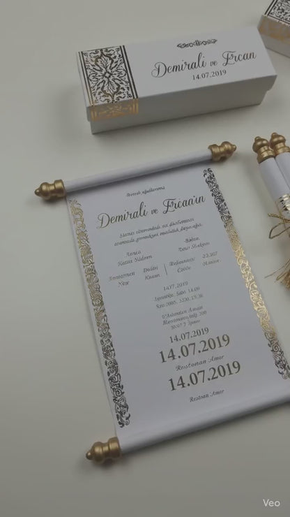 Nikkah scroll invites, Wedding invites, wedding scroll invites elegant new style