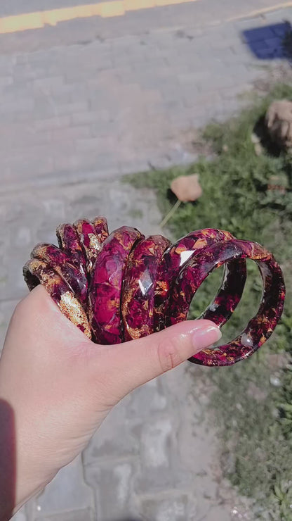 Resin Bangles Thick 🌹💕✨real dried flowers preserved