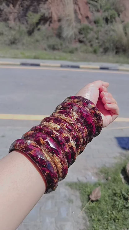 Resin Bangles Thick 🌹💕✨real dried flowers preserved