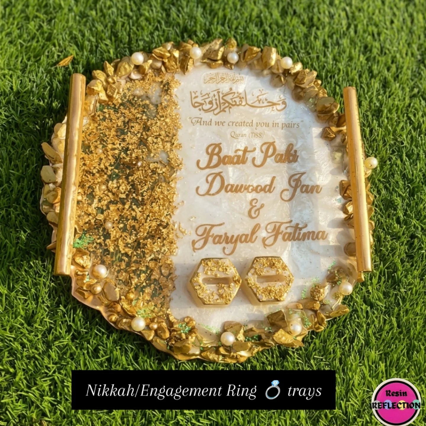 Engagement trays golden white theme