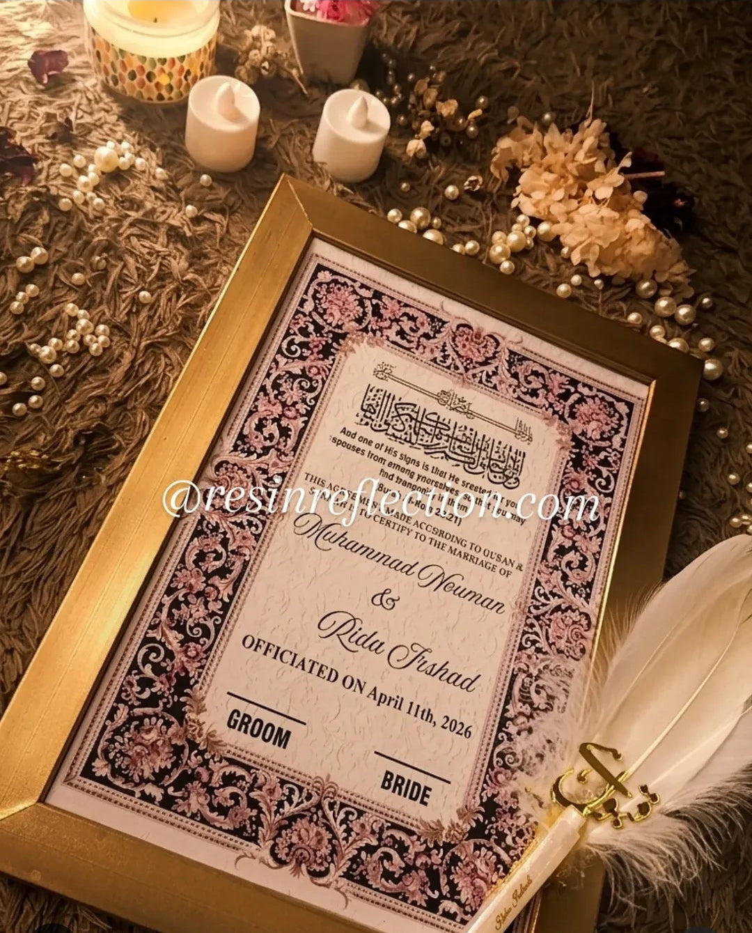 Nikkah Certificate Frame ✨ Nikkah Pen