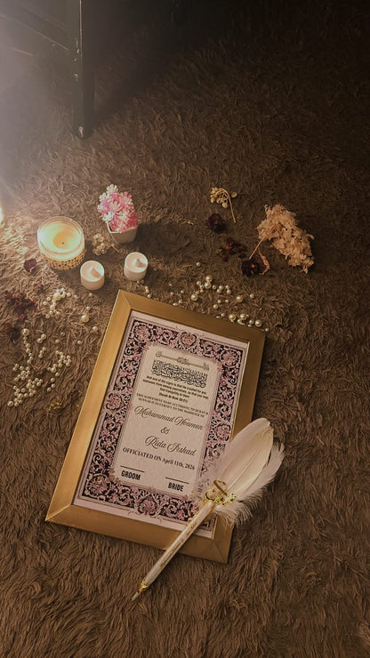 Nikkah Certificate Frame ✨ Nikkah Pen