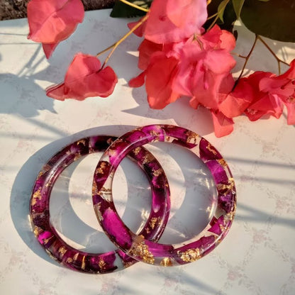 Resin Bangles Thin/thick available in all colors💕✨real dried flowers preserved