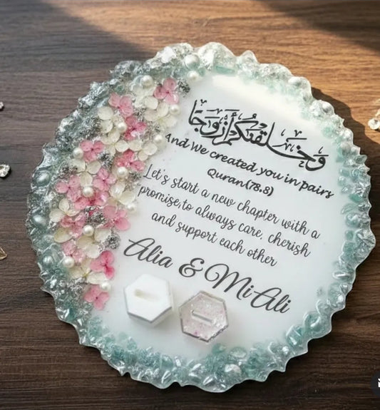 Glass work floral Elegant Engagement Ring 💍 tray