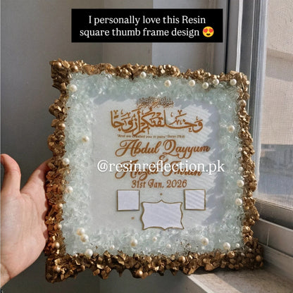 Square Glass & Pearls work Nikkah Anniversary, BAAT PAKI Frame 💕