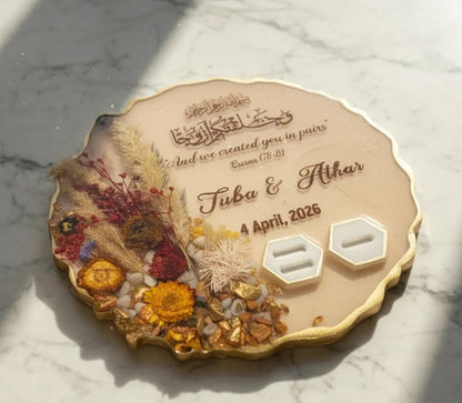 Floral Work Elegant Engagement Ring 💍 tray