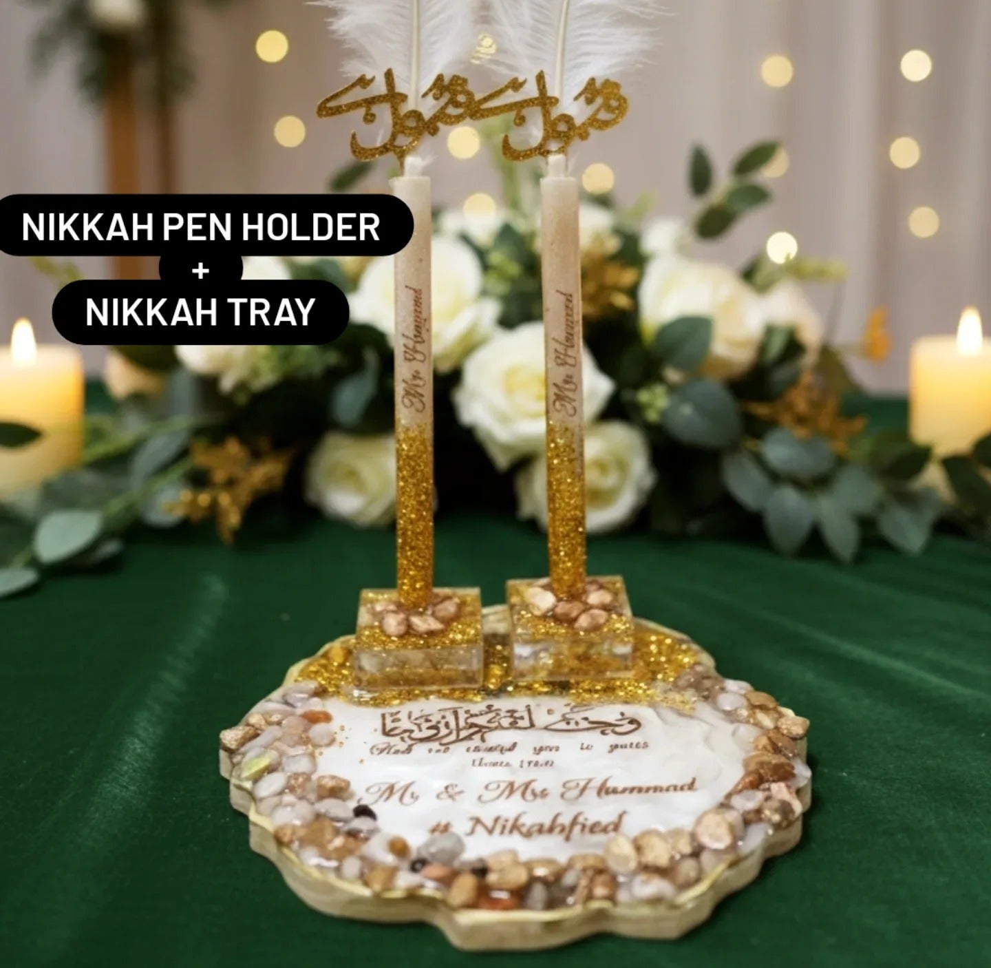 Nikkah pen holder with 2 nikkah pen