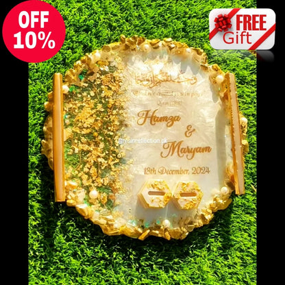 Engagement trays golden white theme
