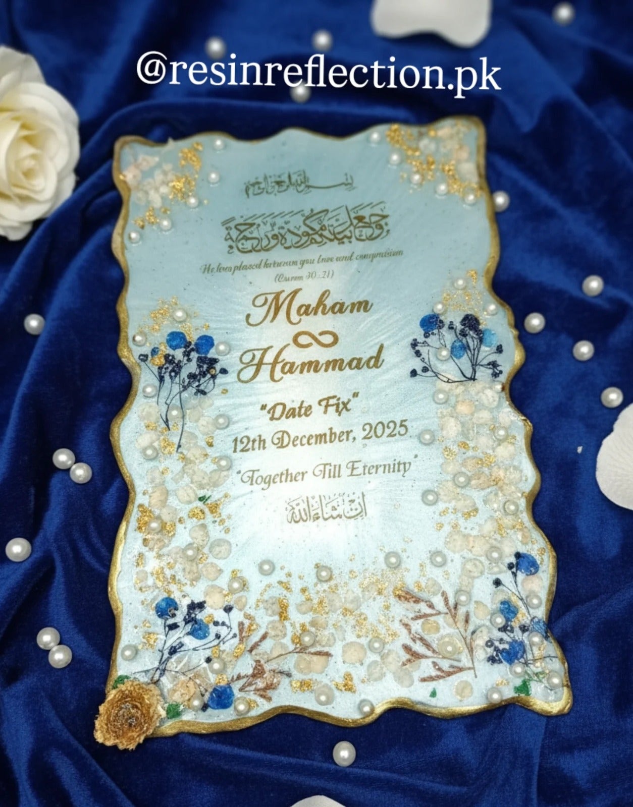 Rectangular Blue 💙 theme Nikkah Anniversary, BAAT PAKI Frame 💕