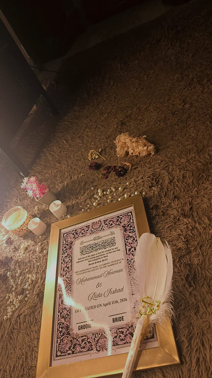 Nikkah Certificate Frame ✨ Nikkah Pen