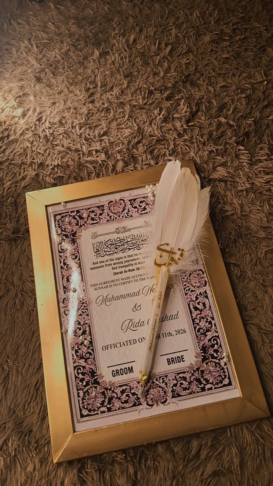 Nikkah Certificate Frame ✨ Nikkah Pen