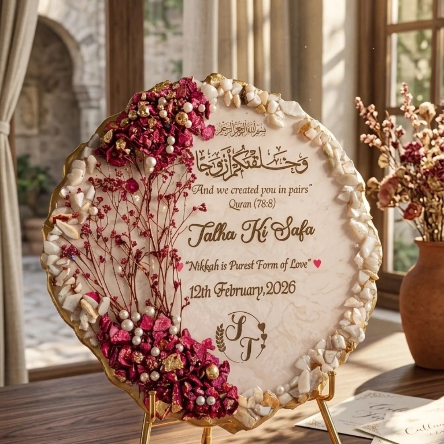 🩷 Rose Gold ✨❤️ Nikkah Frame