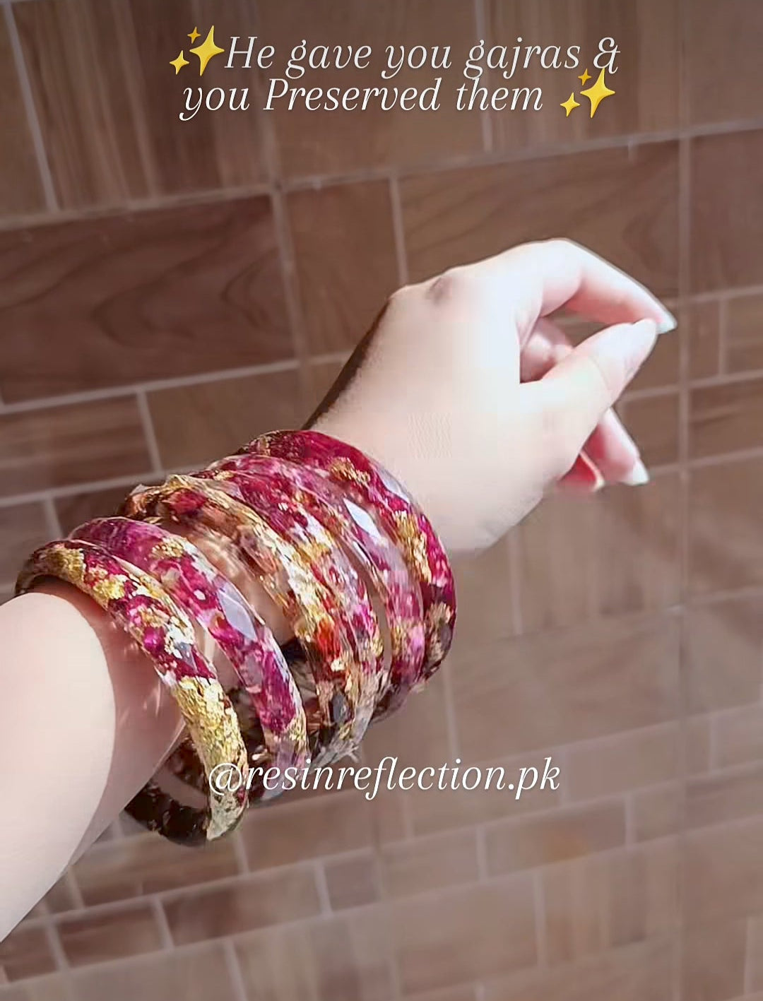 Resin Bangles thin 🌹💕✨real dried flowers preserved