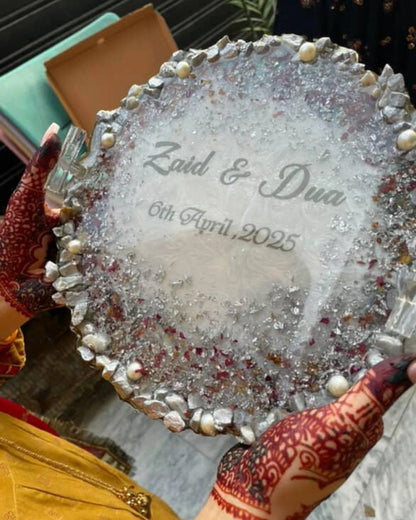 Silver White Combo elegant shiny stones & Pearl work