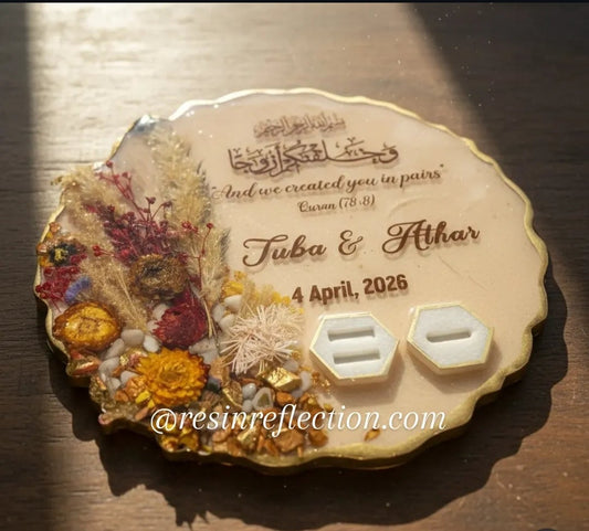 Floral Work Elegant Engagement Ring 💍 tray