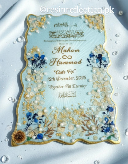 Rectangular Blue 💙 theme Nikkah Anniversary, BAAT PAKI Frame 💕
