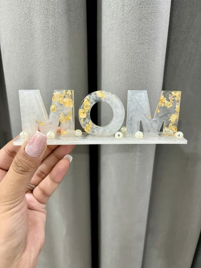 Name plate 3D initials flowers preserved