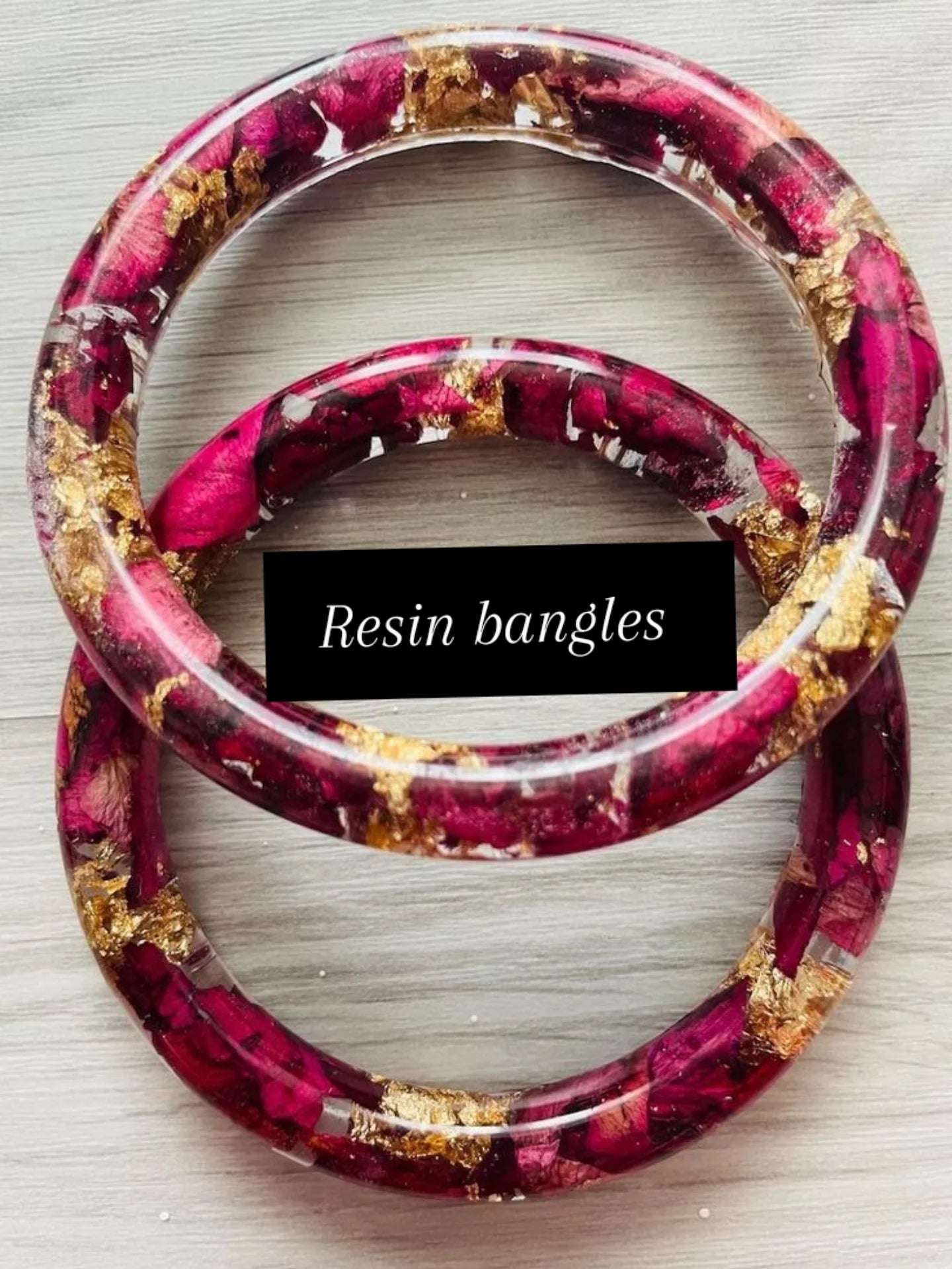Resin Bangles Thin/thick available in all colors💕✨real dried flowers preserved