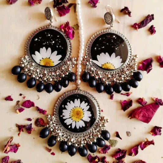 Resin jewelry set Bindiya & jhumkas Custom colors 💕