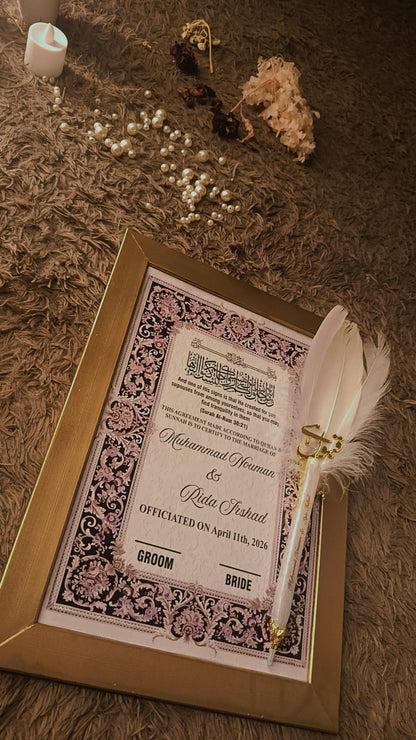 Nikkah Certificate Frame ✨ Nikkah Pen