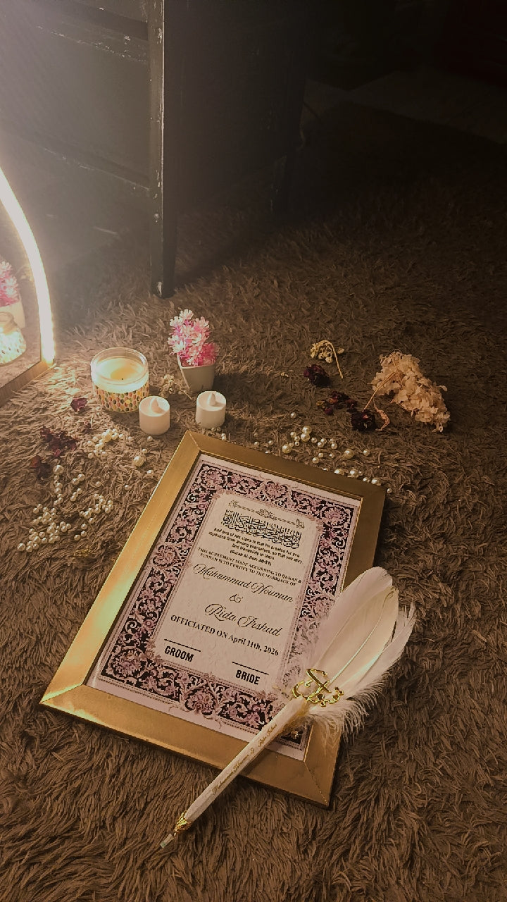 Nikkah Certificate Frame ✨ Nikkah Pen