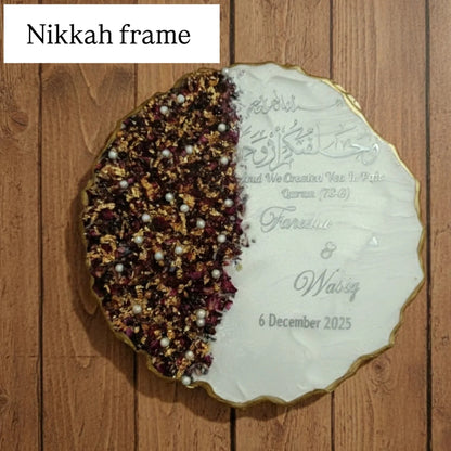 Vinyl Writing Rose Preserved frame ✨❤️ Nikkah Frame