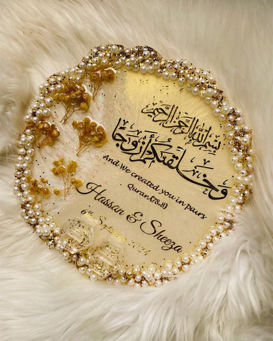Beautiful pearl engagement tray