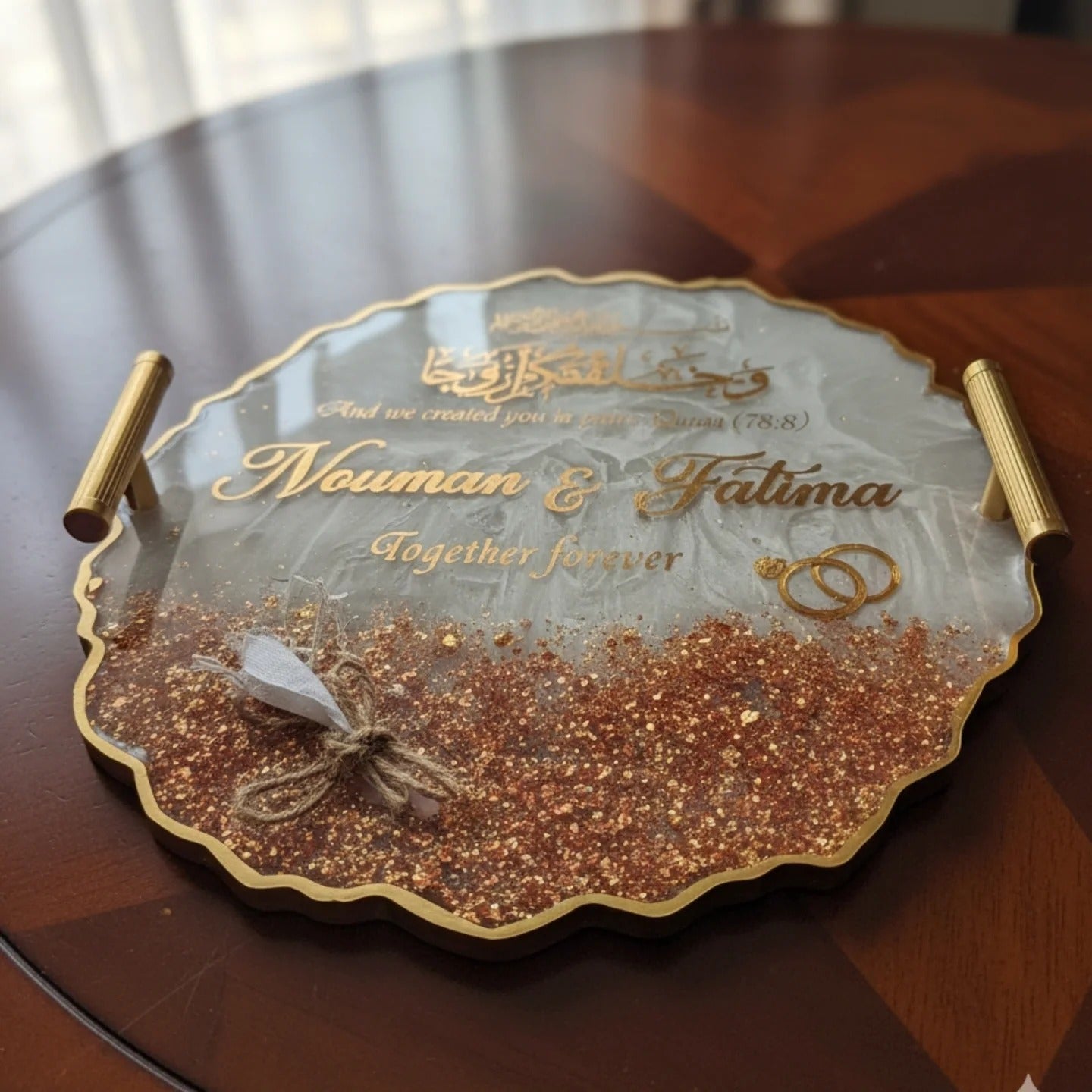 Golden flakes white theme Engagement tray