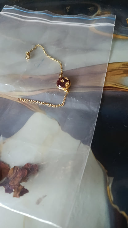 🌹 Real Dried Flowers Preserved jewelry ✨ 1 Bazel bracelet, Stainless steel