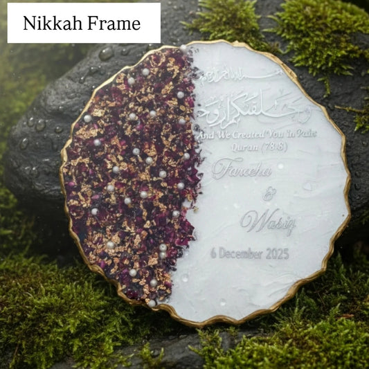 Vinyl Writing Rose Preserved frame ✨❤️ Nikkah Frame