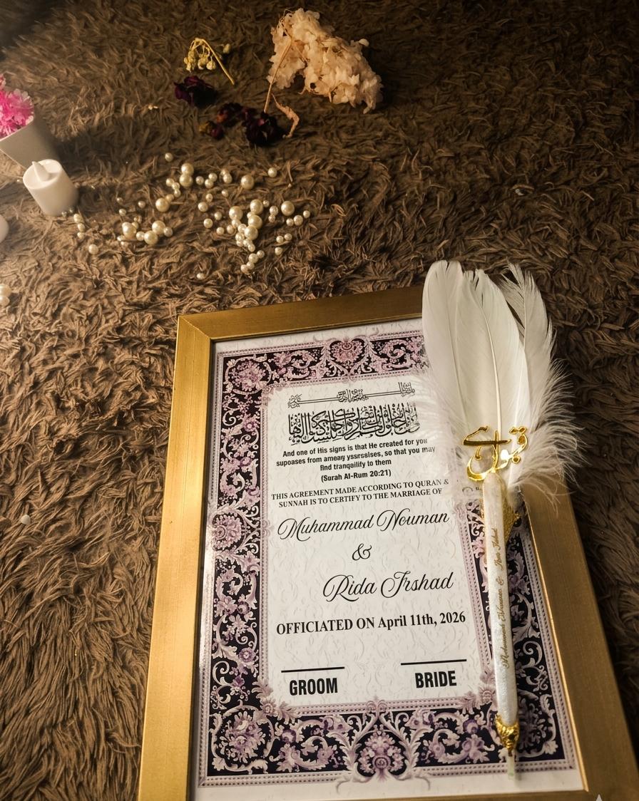 Nikkah Certificate Frame ✨ Nikkah Pen