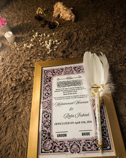 Nikkah Certificate Frame ✨ Nikkah Pen