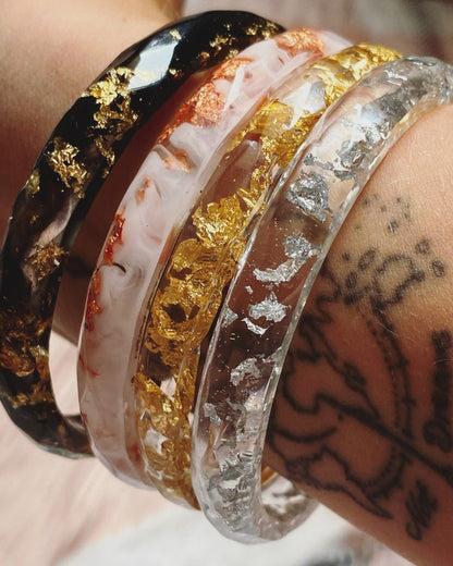 Resin Bangles Thin/thick available in all colors💕✨real dried flowers preserved