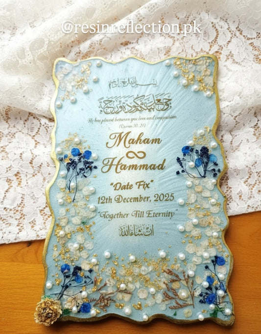 Rectangular Blue 💙 theme Nikkah Anniversary, BAAT PAKI Frame 💕