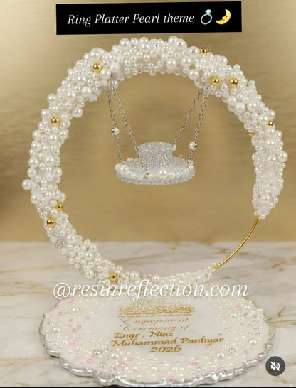 Engagement Pearl Enriched fully handmade white combo Platter ❤️