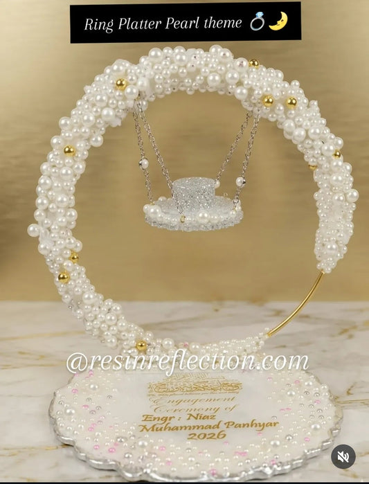 Engagement Pearl Enriched fully handmade white combo Platter ❤️