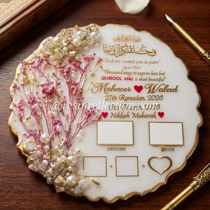 Signature/Thumb Elegant Resin Floral Frame